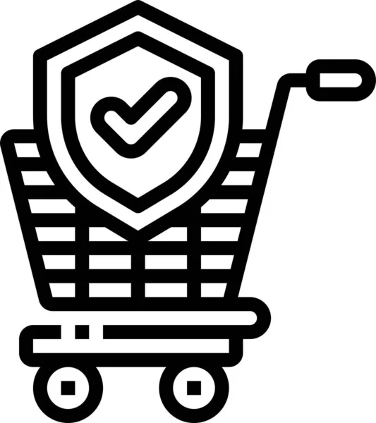 Carrito Compras Verificar Icono — Vector de stock