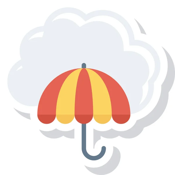 Ikona Parasola Ochronnego Chmury Płaskim Stylu — Wektor stockowy