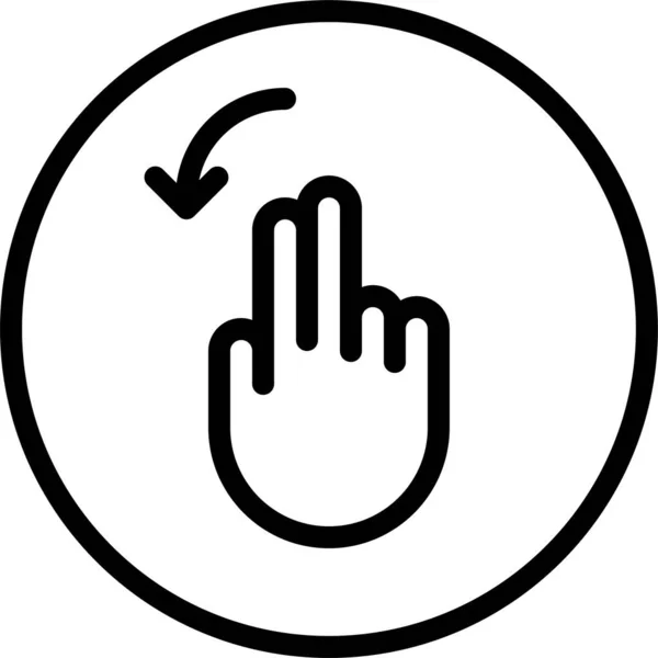 Fingergeste Linkes Symbol Outline Stil — Stockvektor