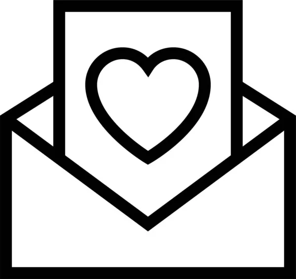Ikona Listu Mail Zaproszenie Zarysie Stylu — Wektor stockowy