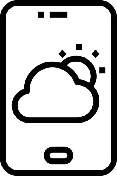 Wettervorhersage Smartphone Symbol Der Kategorie Mobile Geräte App — Stockvektor