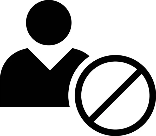 Блоку Заборонено Значок Користувача Суцільному Стилі — стоковий вектор