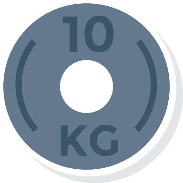 Kurzhanteltraining Kilogramm Symbol Flachen Stil — Stockvektor