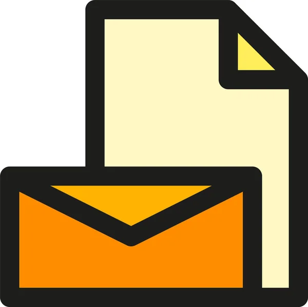 Письмо Сообщение Значок Электронной Почты Стиле Заполненного Контура — стоковый вектор