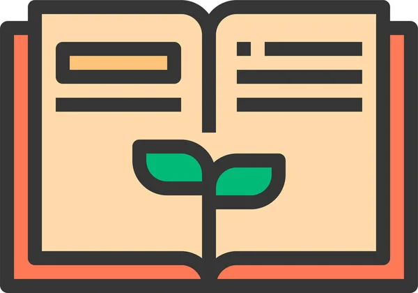 Иконка Роста Книжного Образования Стиле Заполненного Плана — стоковый вектор
