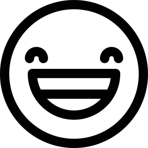 Fröhliches Emoji Symbol Umriss Stil — Stockvektor