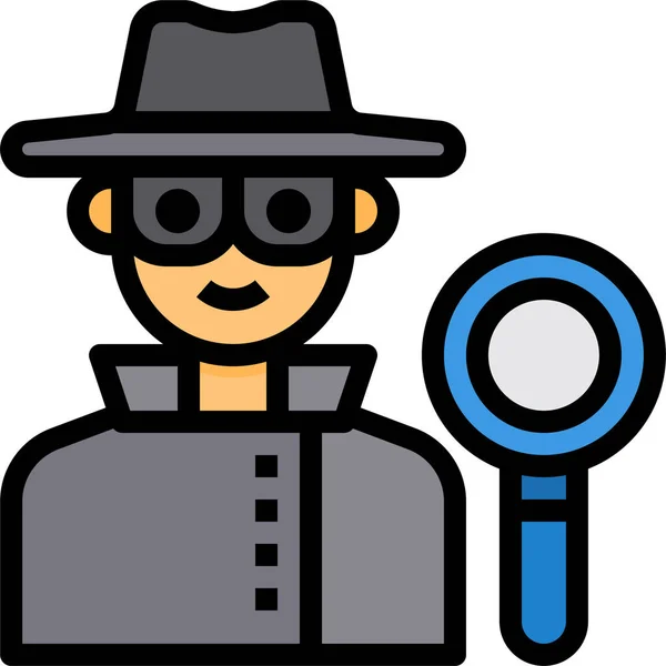 Ocupación Detective Hombre Icono — Archivo Imágenes Vectoriales