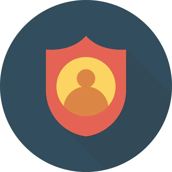 Perfil Protección Icono Seguridad Estilo Plano — Vector de stock