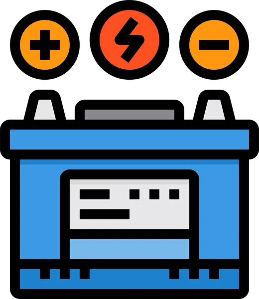 Icono Batería Del Vehículo Eléctrico Estilo Contorno Lleno — Archivo Imágenes Vectoriales