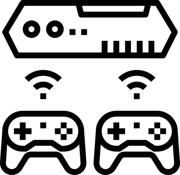 Ícone Gamepad Jogos Consola Categoria Jogos Jogos — Vetor de Stock