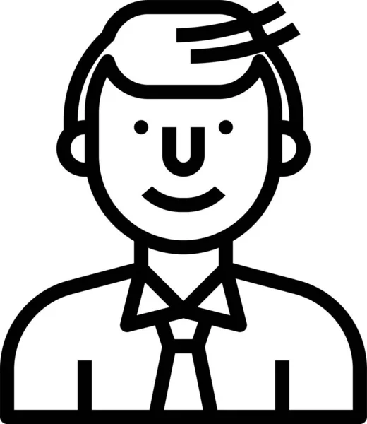 Іконка Аватара Бізнесмена Стилі Контур — стоковий вектор