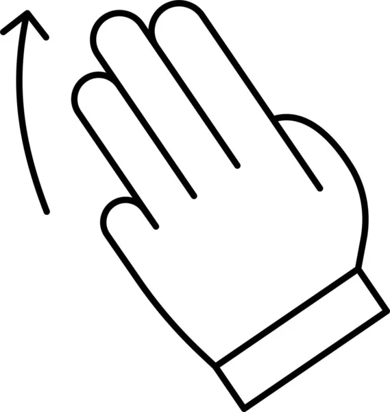 Gebaar Hand Veeg Pictogram Contouren Stijl — Stockvector