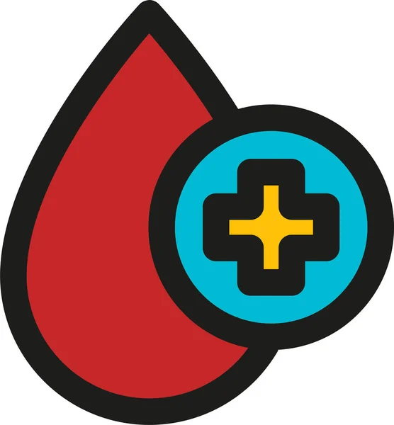 Icono Salud Donación Sangre Estilo Contorno Lleno — Archivo Imágenes Vectoriales
