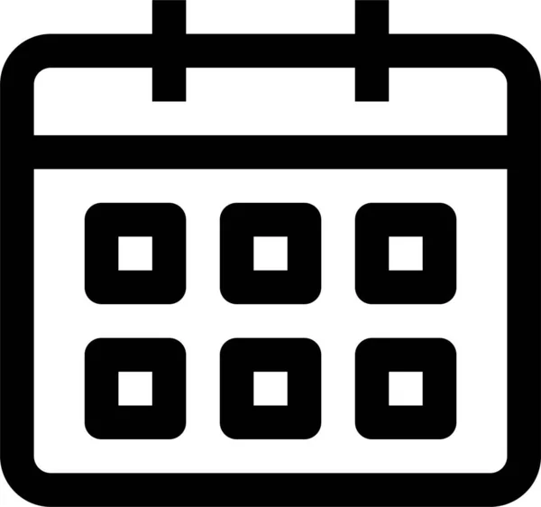Kalender Interface Pictogram Contourstijl — Stockvector