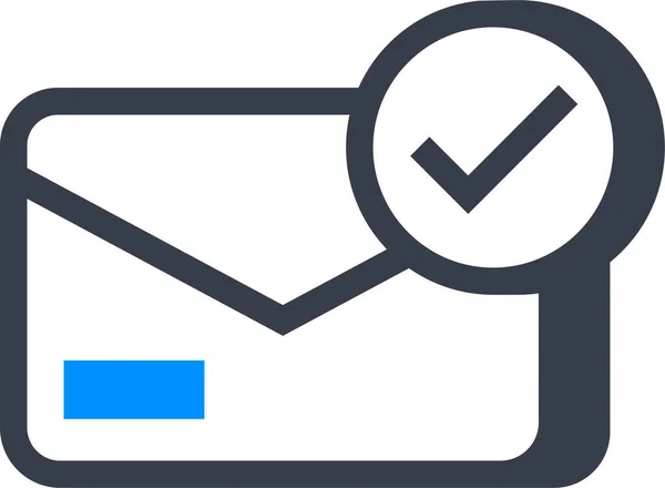 Mail Überprüft Genehmigtes Symbol — Stockvektor