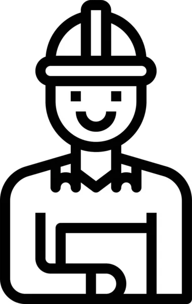 Avatar Ingeniero Hombre Icono — Vector de stock