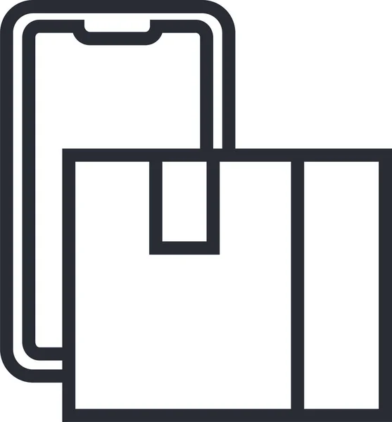 App Box Icône Livraison Dans Style Contour — Image vectorielle