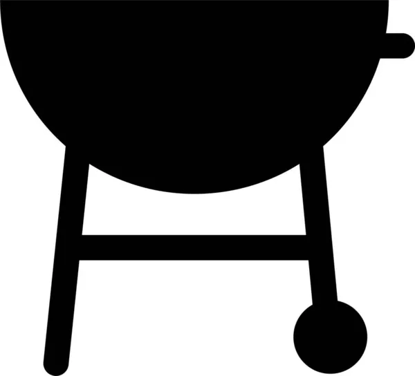 Barbecue Bbq Kok Pictogram Solide Stijl — Stockvector