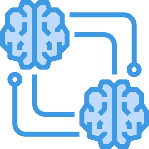 Icona Dell Immaginazione Della Funzione Cerebrale Stile Contorno Pieno — Vettoriale Stock