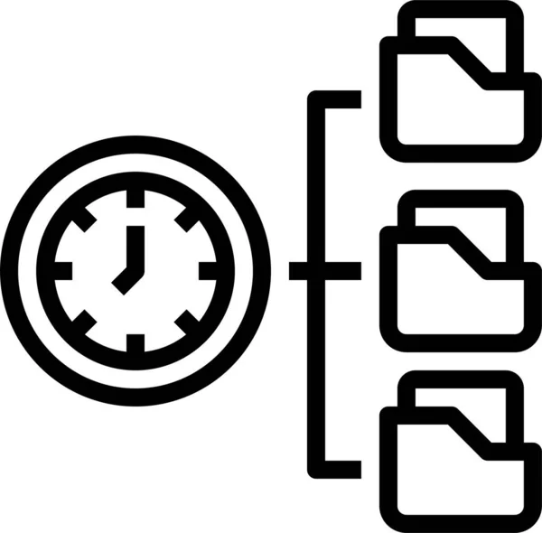 Dossier Horloge Fichier Icône — Image vectorielle