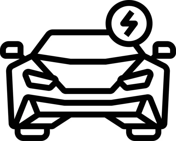 電気スーパーカーのアイコンをアウトラインスタイルで — ストックベクタ