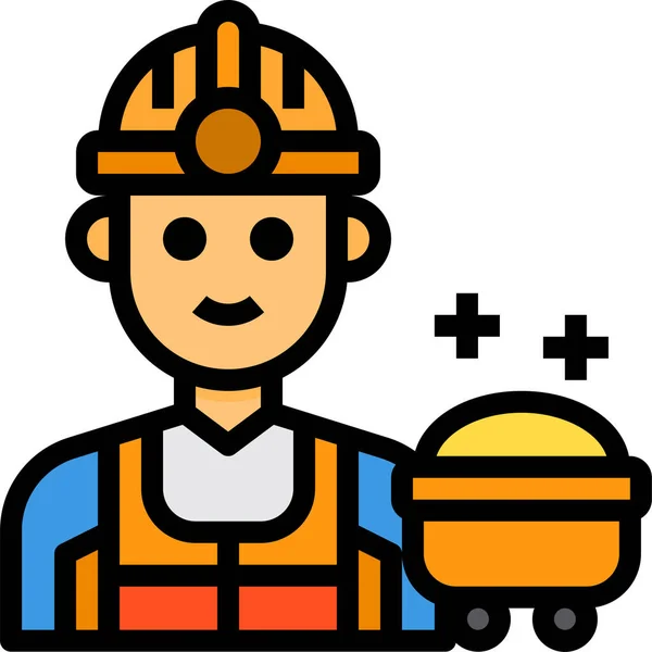 Occupation Mine Man Icon — Stock Vector