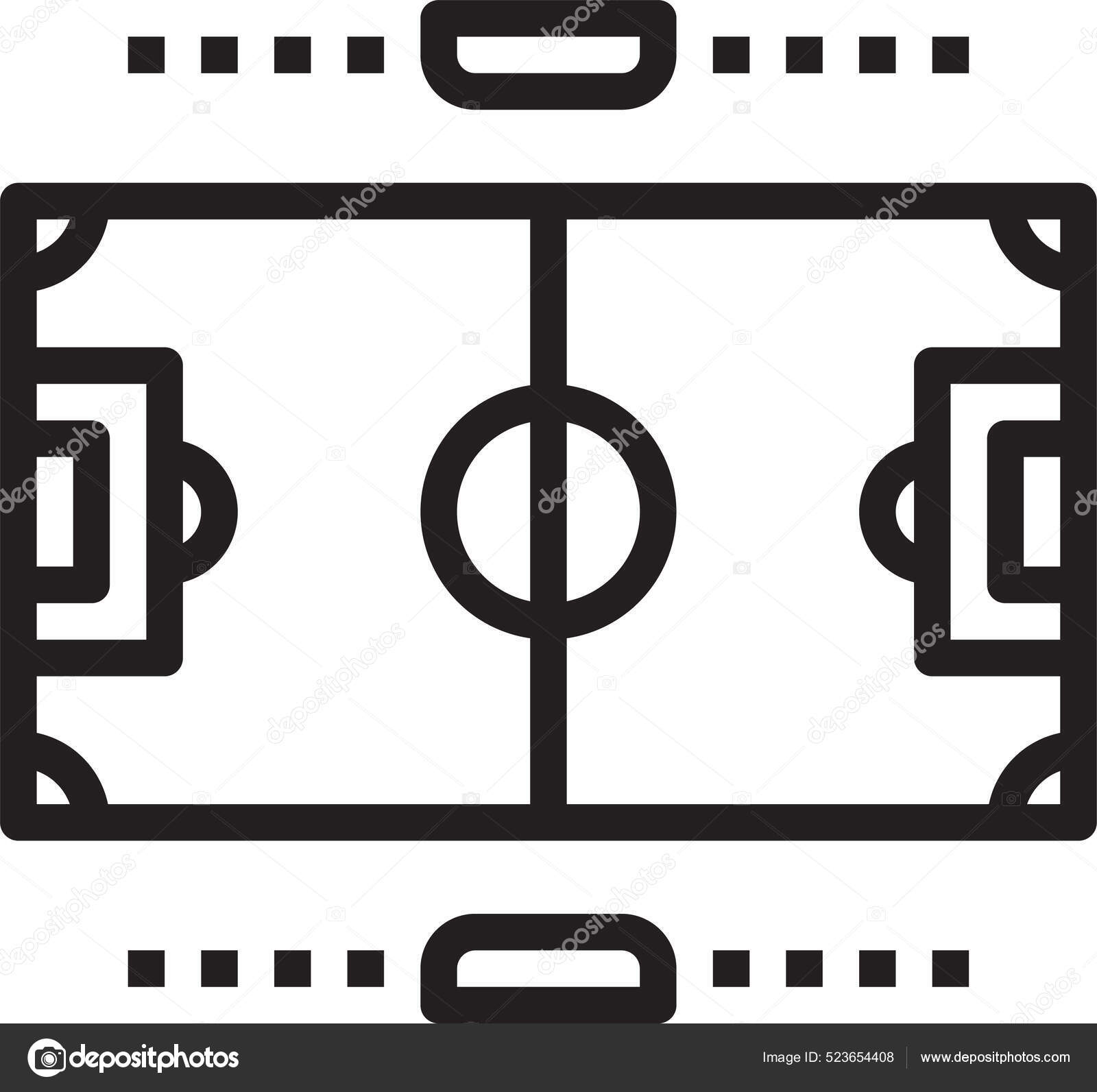 Ícone Do Campo De Futebol, Estilo Do Esboço Ilustração do Vetor -  Ilustração de futebol, sinal: 81457302