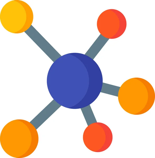 Molekularbiologie Elektronen Ikone Flachen Stil — Stockvektor