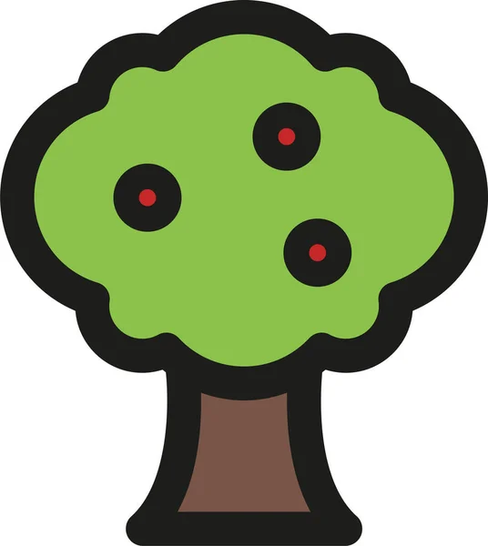 Ikona Lasu Ekologicznego Drzewa Stylu Wypełnionym — Wektor stockowy