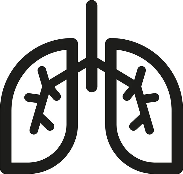 Icono Anatomía Del Aire Respirable Estilo Contorno — Vector de stock