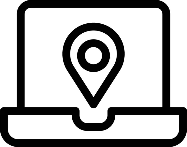 Gps Locatie Kaart Pictogram Omtrek Stijl — Stockvector