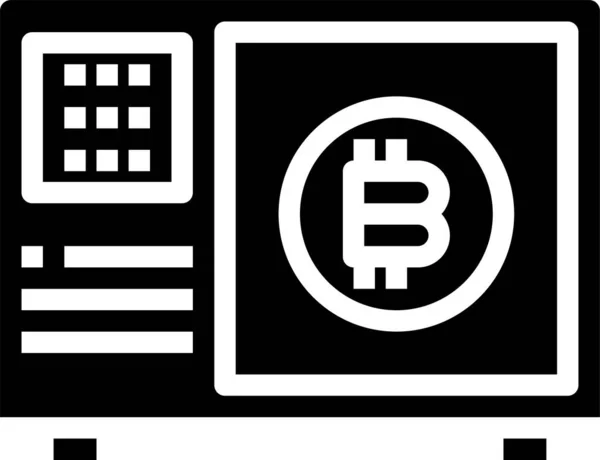 Bitcoin Icono Moneda Negocios Estilo Sólido — Archivo Imágenes Vectoriales