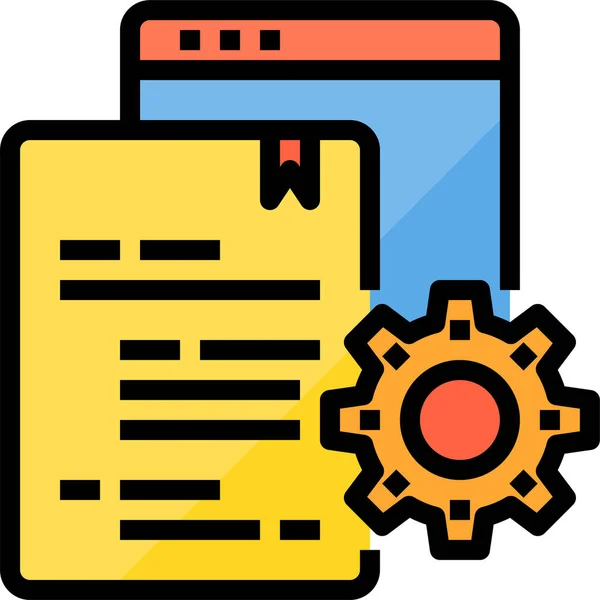 Ingenieur Fabrieksbestand Pictogram Gevulde Outline Stijl — Stockvector