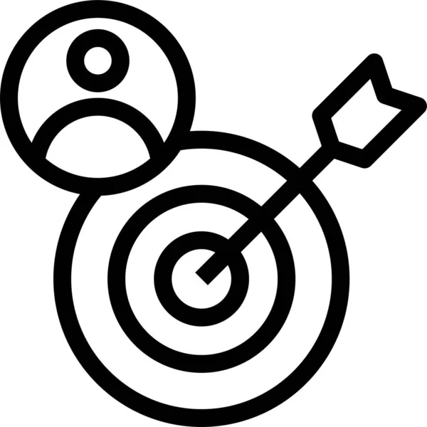 Doel Pijl Avatar Pictogram Omtrek Stijl — Stockvector