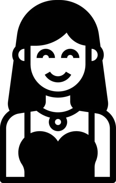 Avatar Mujer Lindo Icono — Archivo Imágenes Vectoriales