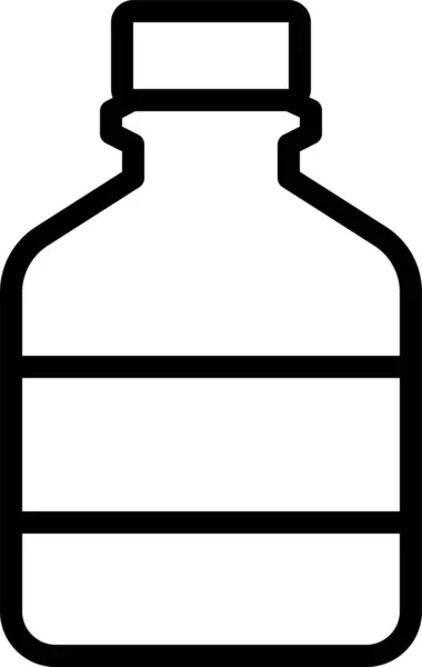 Fles Mineraal Glas Pictogram — Stockvector