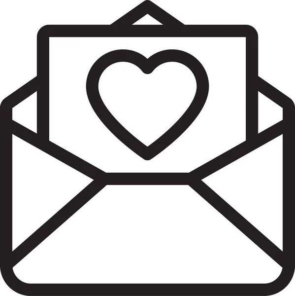 Ikona Listu Mail Komunikacji Zarysie — Wektor stockowy