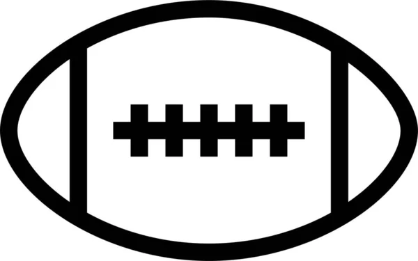 Voetbal Rugbybal Rugbyfield Pictogram Omtrek Stijl — Stockvector