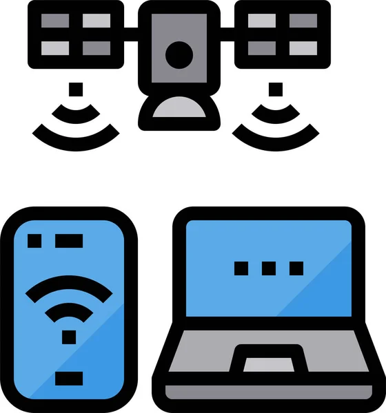 Ordenador Portátil Icono Línea Educación Escuela Aprendizaje Categoría — Vector de stock