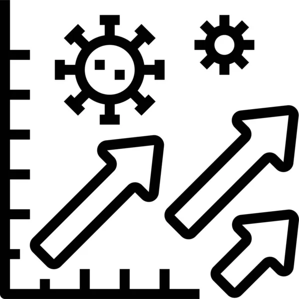 Estatística Coronavirus Ícone Pandêmico Estilo Esboço —  Vetores de Stock