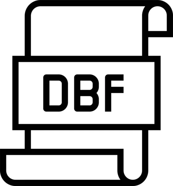 アウトラインスタイルでDbfドキュメントアイコンを作成し — ストックベクタ