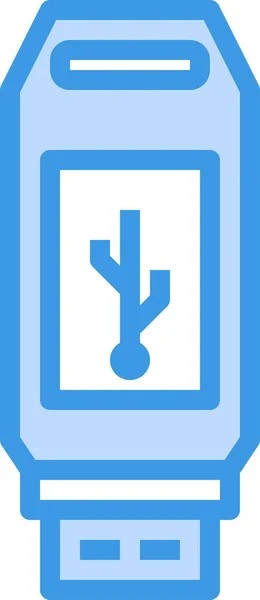 Laufwerk Flash Speicher Symbol Ausgefülltem Outline Stil — Stockvektor