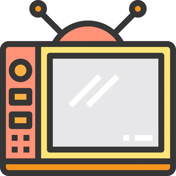 Icono Televisión Utensilios Cocina Del Hogar Estilo Contorno Lleno — Vector de stock