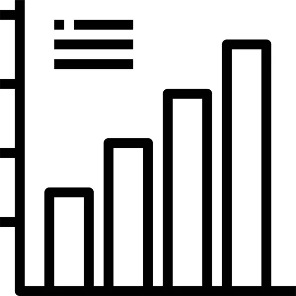 Ikona Sloupcového Grafu Stylu Osnovy — Stockový vektor