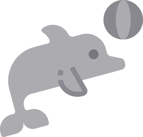 Icona Dei Mammiferi Marini Delfini — Vettoriale Stock