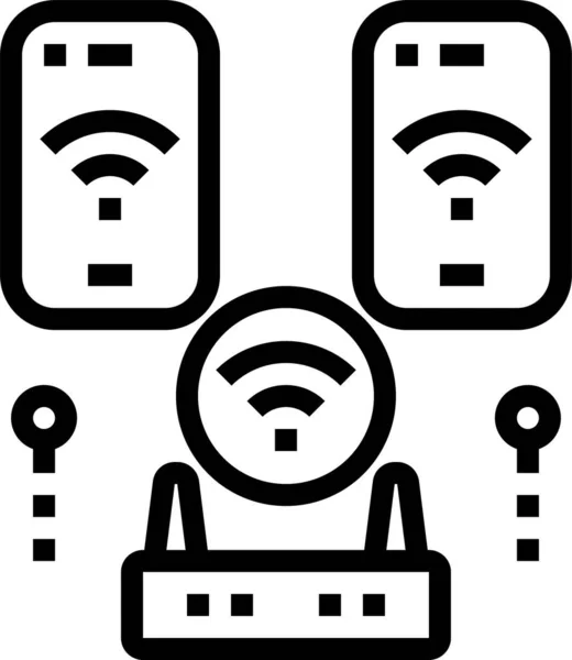 컴퓨터 하드웨어 카테고리의 인터넷 네트워크 아이콘 — 스톡 벡터