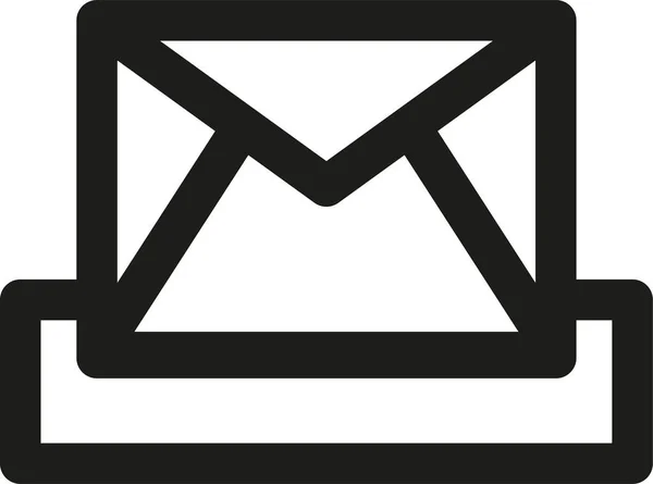 Boîte Réception Communication Mail Icône Dans Style Contour — Image vectorielle