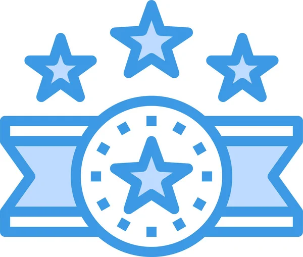 Ikona Gwiazdy Medalu Stylu Wypełnionym — Wektor stockowy