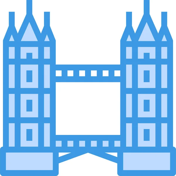 Torre Puente Icono Inglaterra — Vector de stock