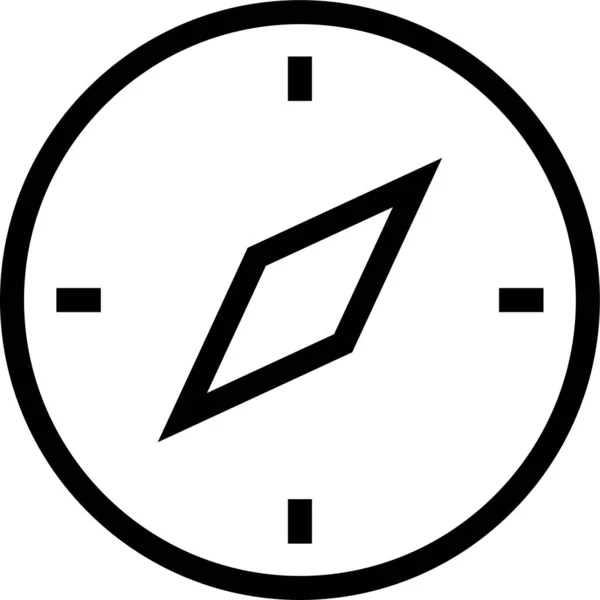 Kompass Richtung Navigationssymbol Umrissstil — Stockvektor